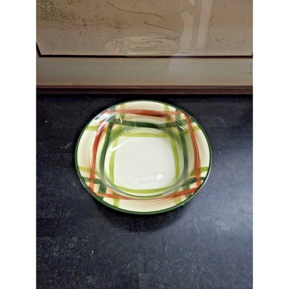 Vernonware Tam O’Shanter 8.75" Serving Bowl Hand Painted Plaid California - Picture 1 of 7